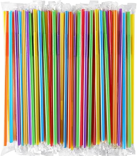 [עטוף בנפרד] 100 יחידות צבעוני גמיש פלסטיק קשיות, חד פעמי בנדי קשיות, 10.2& 34; ארוך ו 0.23 קוטר, ללא